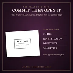 The sealed solution's warning page, beside the scoring ladder for your solve: Juror, Investigator, Detective and Archivist. Which of you did the ruling fool?