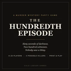 Animated cover of The Hundredth Episode. The stage lights flicker and go out; in the dark a red recording light blinks beside REC and a red timer counts down from one minute over Sixty seconds of darkness, then the lights slam back on over the cover.