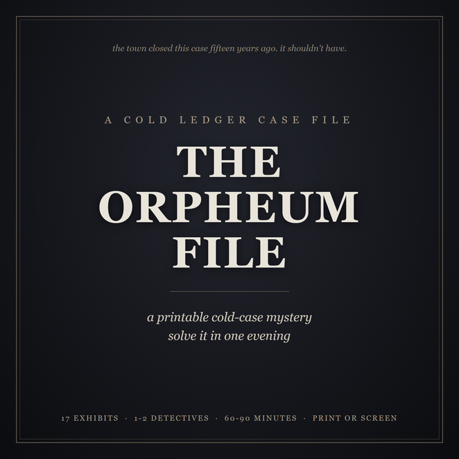 The Orpheum File — cover