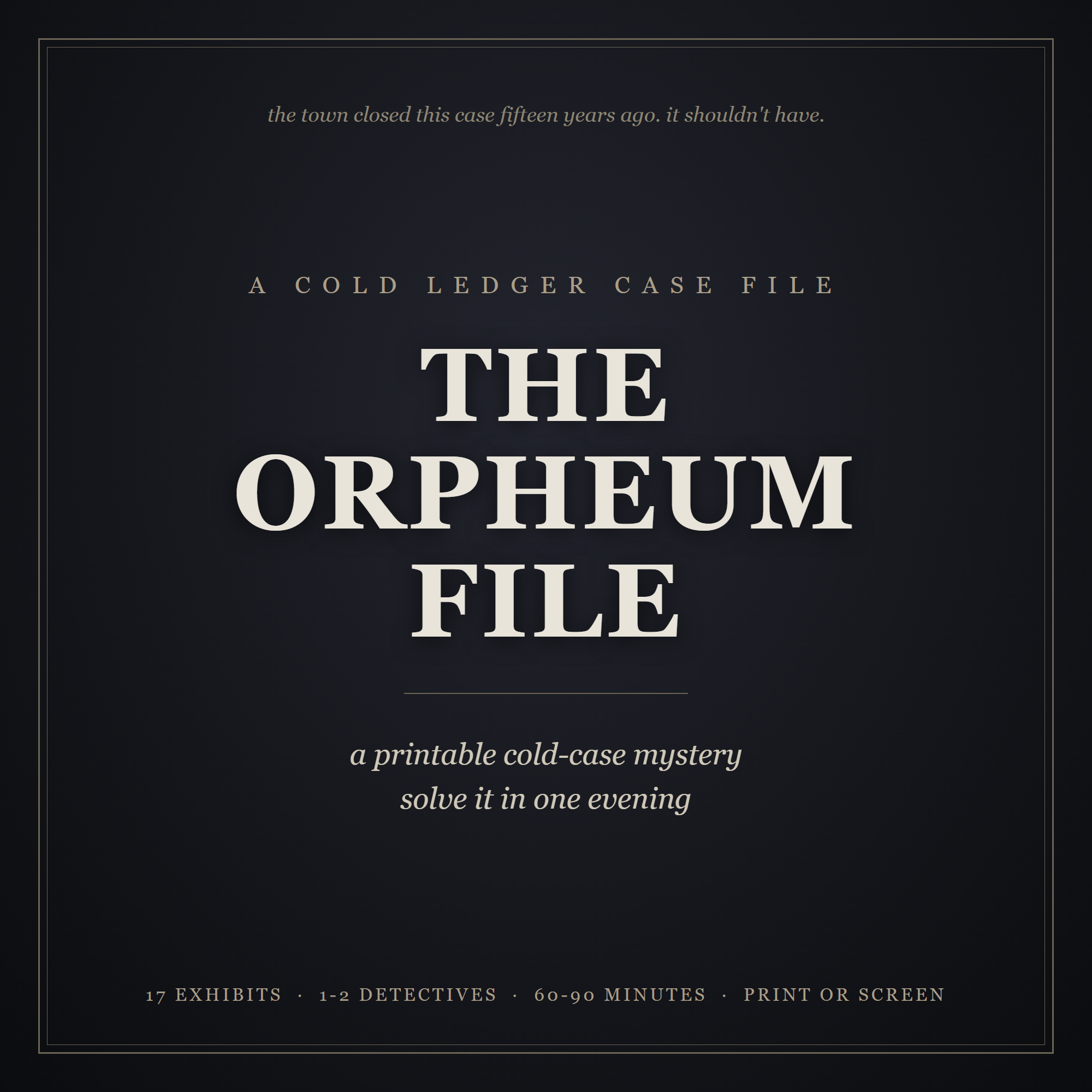 The Orpheum File — cover