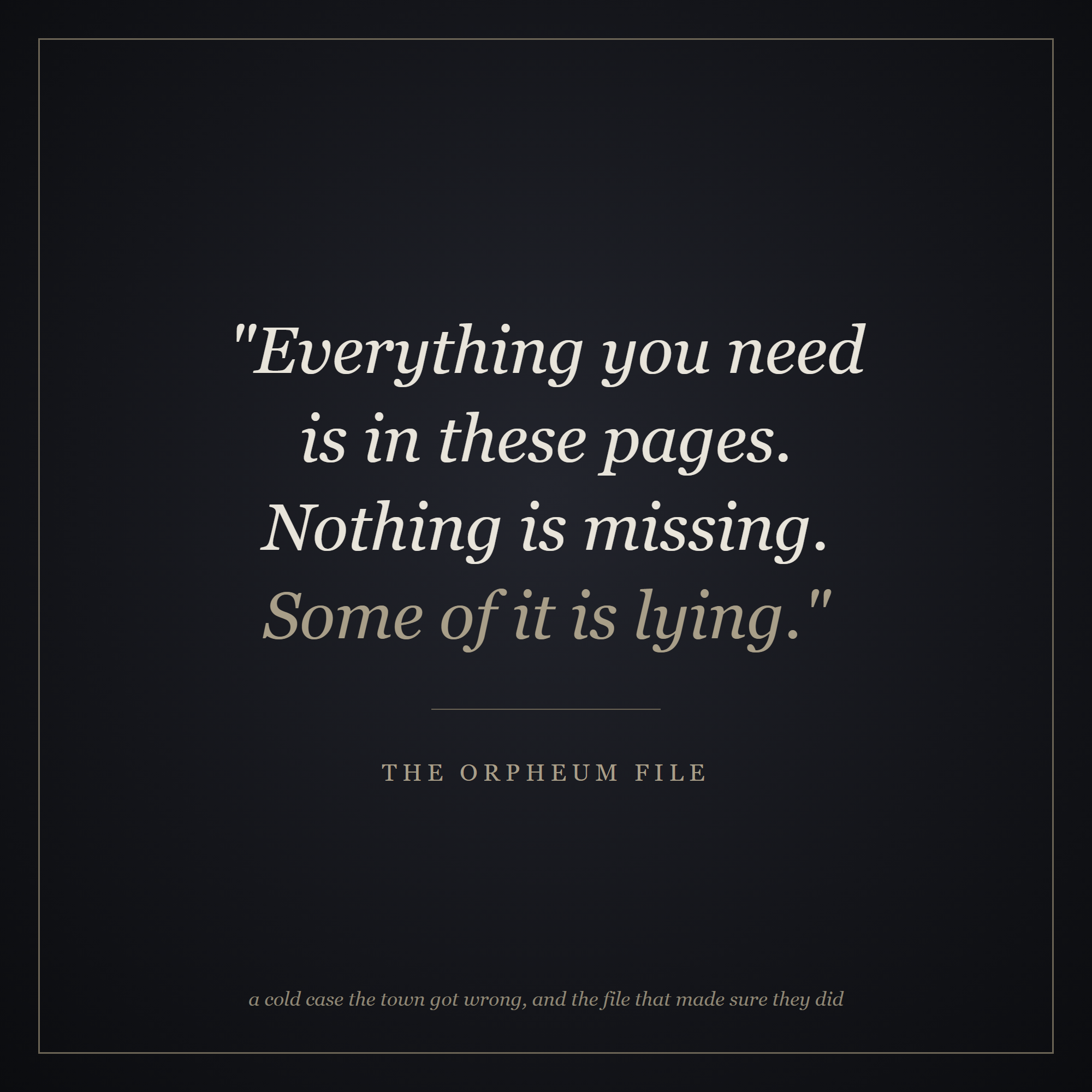 Nothing is missing. Some of it is lying.